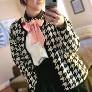 Vintage Crystal Kobe Houndstooth Cardigan